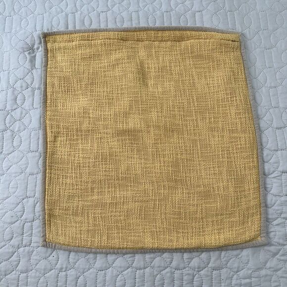 Pottery Barn Pillow Sham Cover Cotton Woven Euro Yellow Gold 20” Square Coastal - Picture 2 of 10